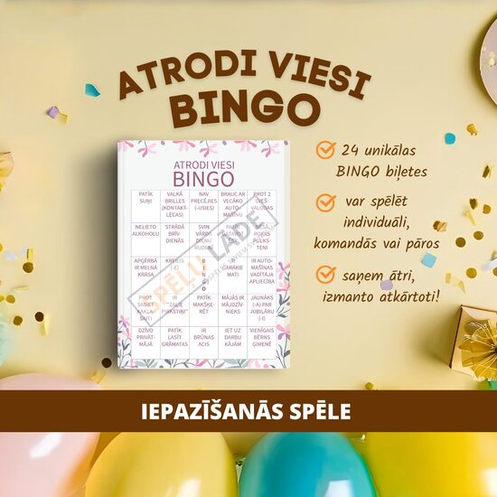 SPĒLE "ATRODI VIESI BINGO"